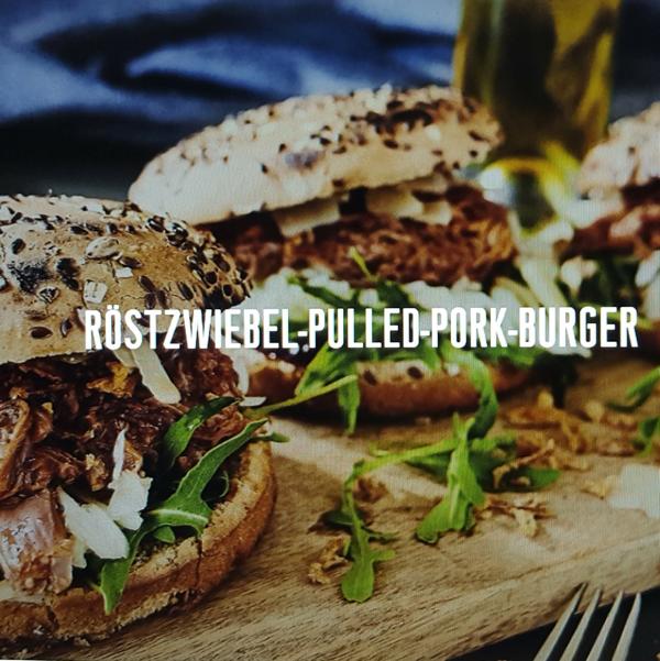 Röstzwiebel-Pulled-Pork-Burger